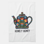 Homely home teapot design kitchen towel