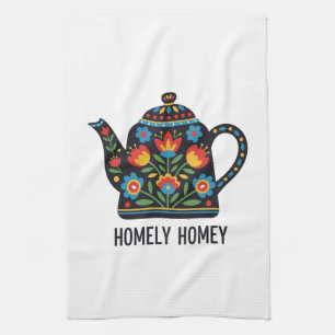 Homely home teapot design kitchen towel