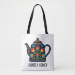 Homely home teapot design tote bag