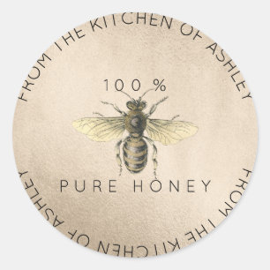 Homemade 100 % Honey From The Kitchen Titanium Classic Round Sticker