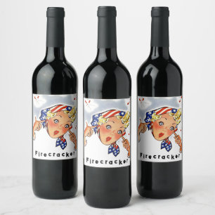 Homemade 4th of July Party Firecracker Party Fun Wine Label