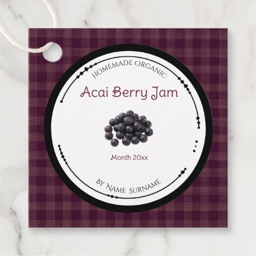 Homemade Acai Berry Jam Label With Ingredients