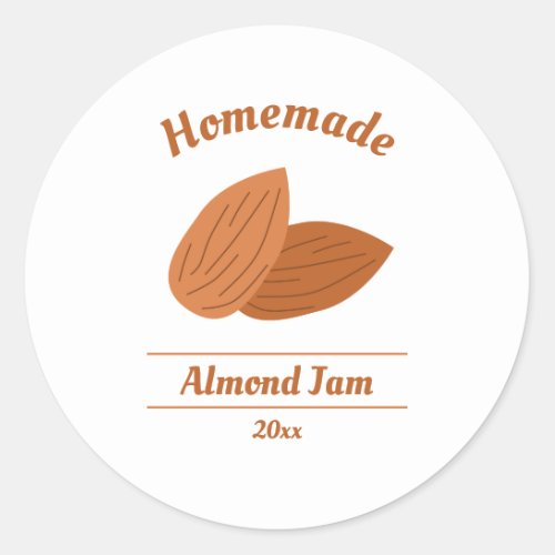 Homemade Almond Jam Label Sticker