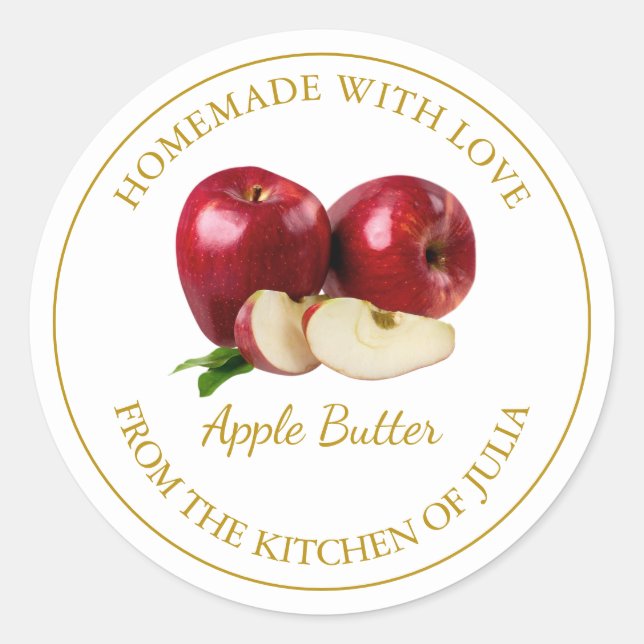 Homemade Apple Butter Label | White (Front)