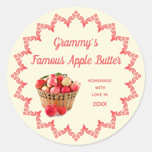 Homemade Apple Butter Vintage Food Label with Name