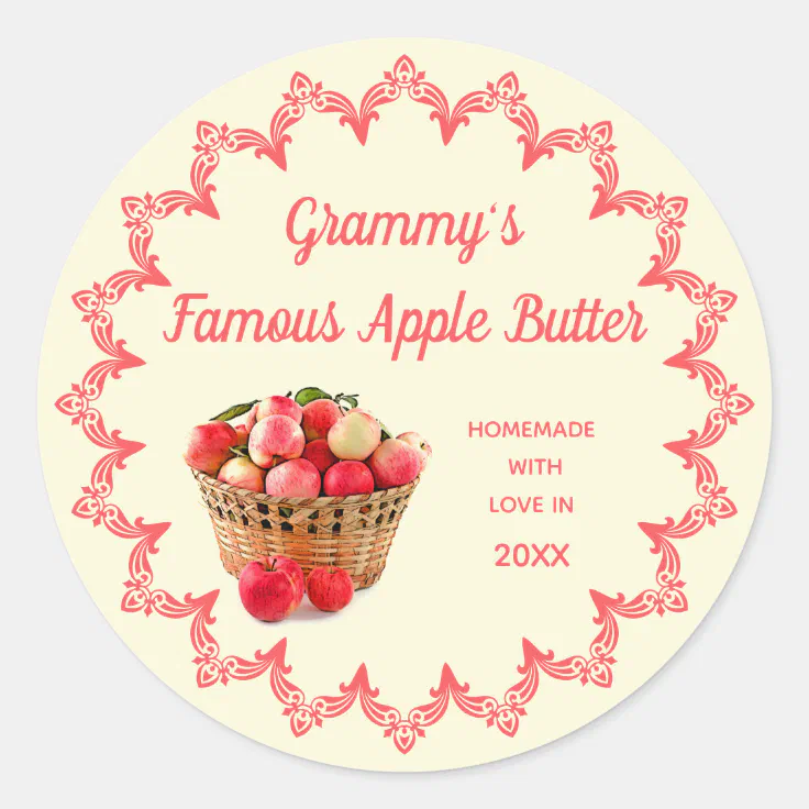 Homemade Apple Butter Vintage Food Label with Name | Zazzle