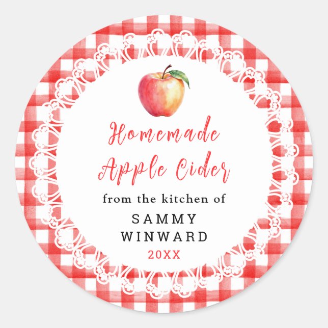 Homemade Apple Cider Bottle Label (Front)