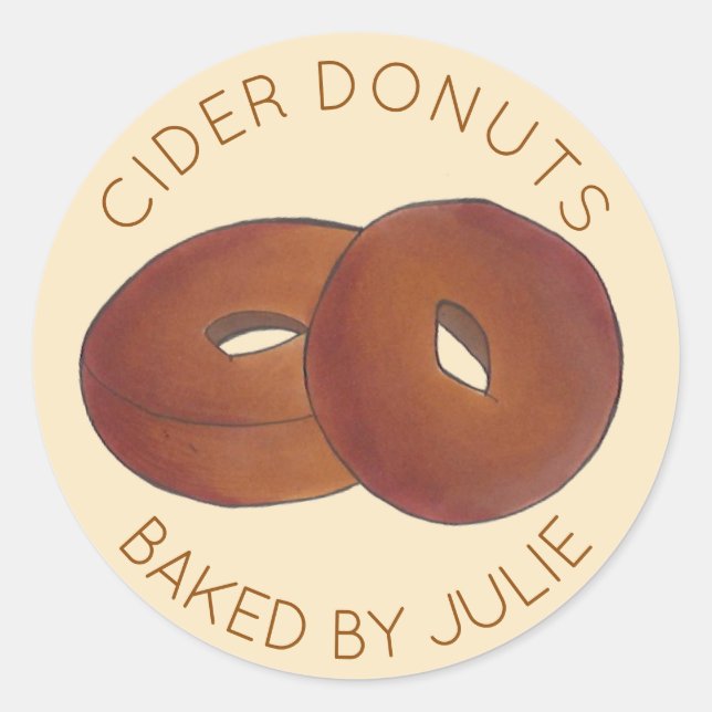 Homemade Apple Cider Donuts Doughnuts Baked By Classic Round Sticker (Front)