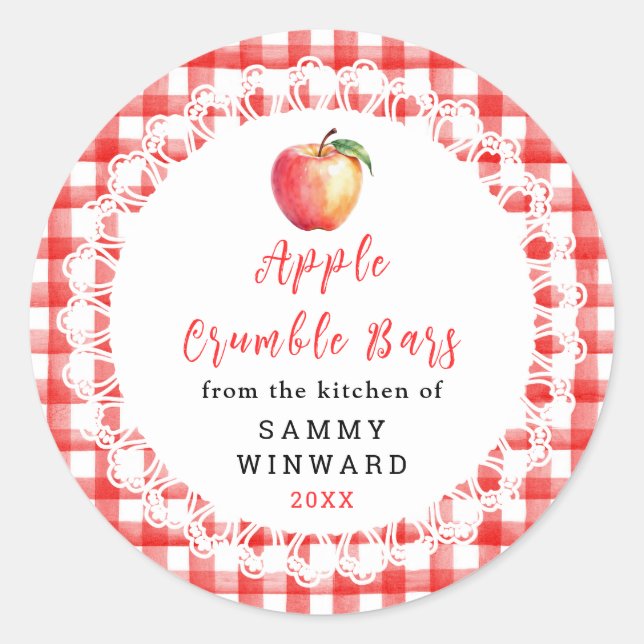 Homemade Apple Crumble Bar Label (Front)