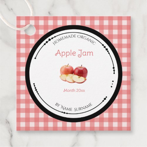 Homemade Apple Jam Label With Ingredients