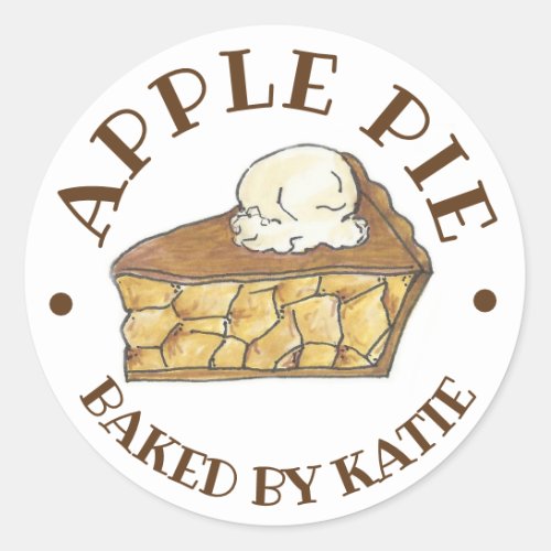 Homemade Apple Pie Baked By Made with Love Classic Round Sticker