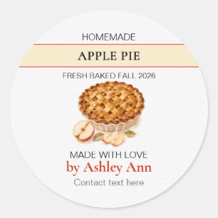 Homemade Apple Pie Fall Bakery Stickers