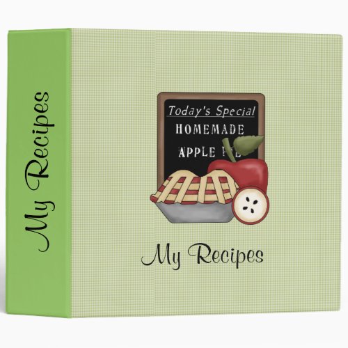 Homemade Apple Pie Green Recipe Binder