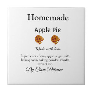 Homemade apple pie made with love add ingredients  ceramic tile