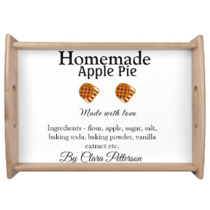 Homemade apple pie made with love add ingredients serving tray