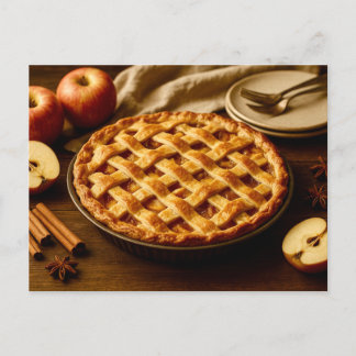 Homemade Apple Pie Thanksgiving Autumn Postcard