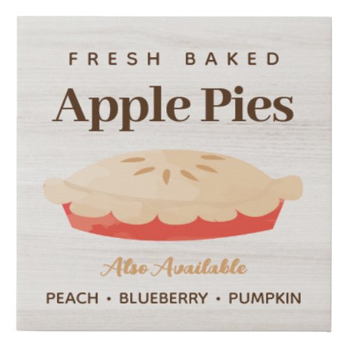 Homemade Apple Pies Bakery Menu Sign