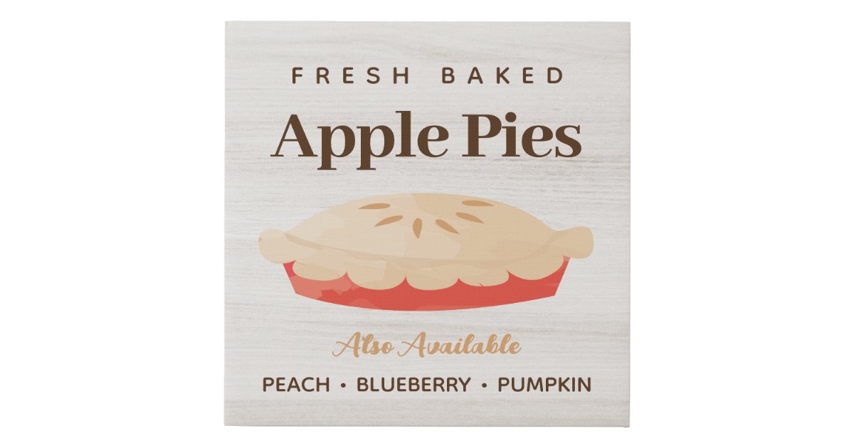 Homemade Apple Pies Bakery Menu Sign | Zazzle