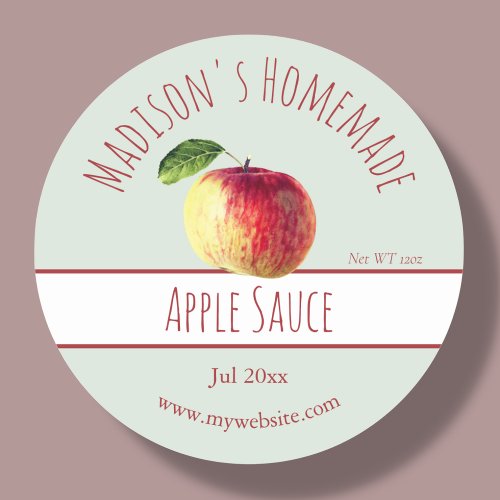 Homemade Apple Sauce Labels