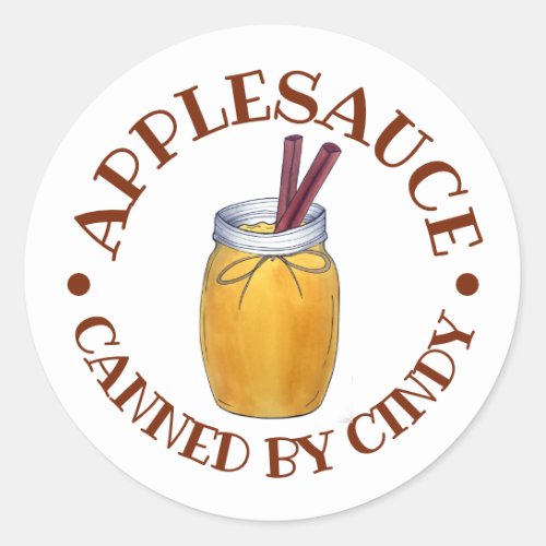 Homemade Applesauce Home Canning Canned By Classic Round Sticker