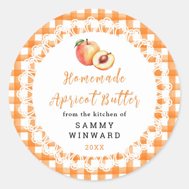 Homemade Apricot Butter Jar Label (Front)