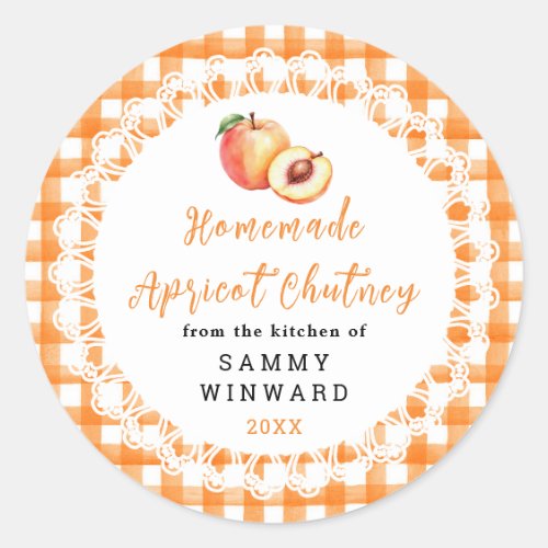 Homemade Apricot Chutney Jar Label