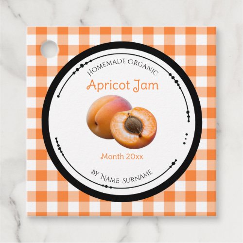 Homemade Apricot Jam Label With Ingredients