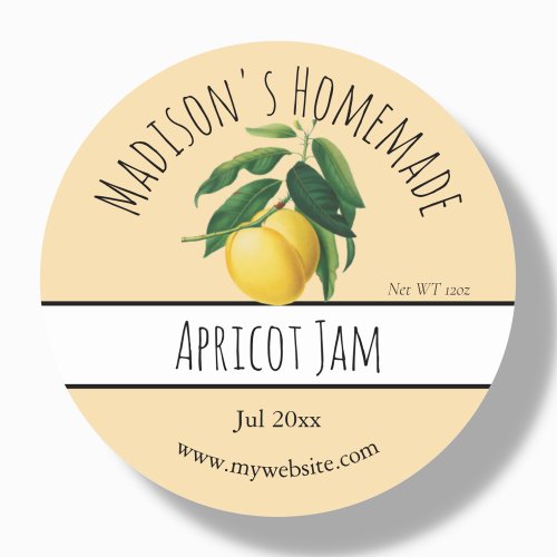 Homemade Apricot Jam Labels