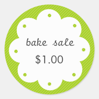 Homemade Bake Sale With Scalloped Edge Circle Classic Round Sticker