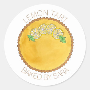Homemade Baked By From the Kitchen Lemon Tart Pie Classic Round Sticker