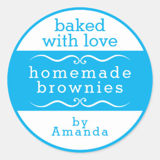 Homemade Baked Goods Brownie Classic Round Sticker