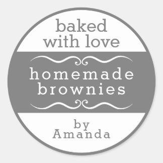 Homemade Baked Goods Brownie Classic Round Sticker