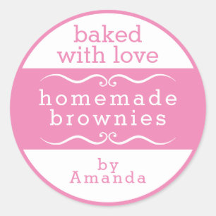 Homemade Baked Goods Brownie Classic Round Sticker