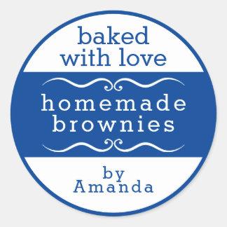 Homemade Baked Goods Brownie Classic Round Sticker