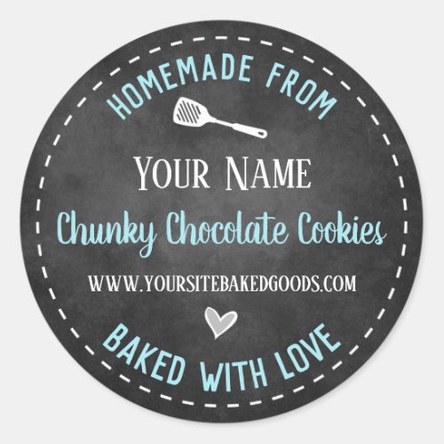 Homemade Baked Goods Chalkboard Personalized  Clas Classic Round Sticker