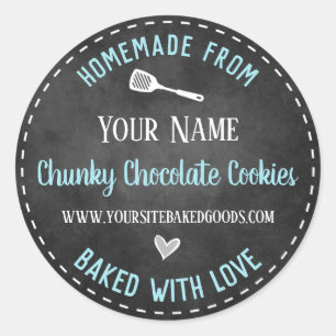 Homemade Baked Goods Chalkboard Personalized Clas Classic Round Sticker