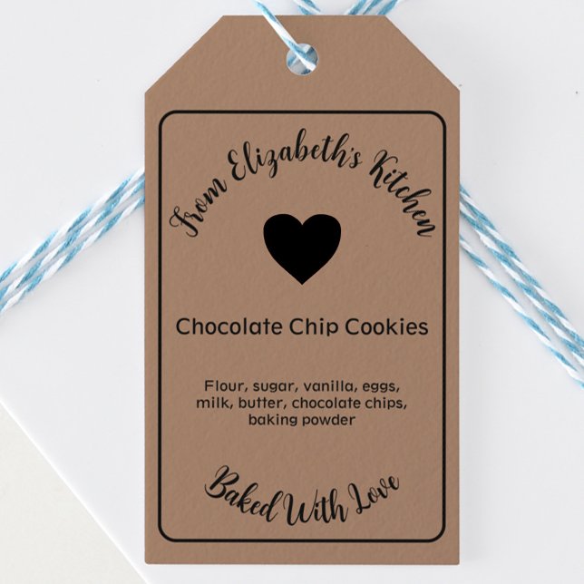 Homemade Baked Goods Ingredients Kraft Paper Brown Gift Tags (Creator Uploaded)