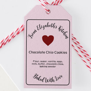 Homemade Baked Goods Ingredients Pink Gift Tags