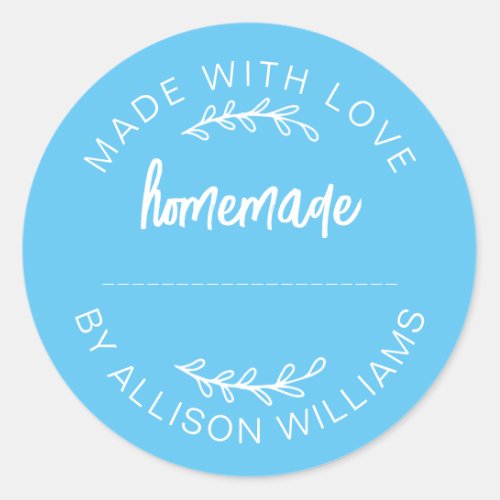 Homemade Baked Goods Jam Cookies Sky Blue Classic Round Sticker