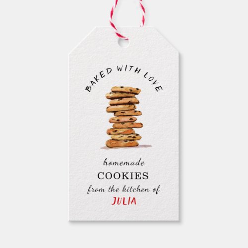 Homemade Baked with love cookie  Gift Tags