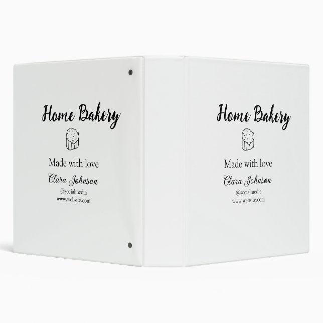 Homemade bakery add your text name custom  3 ring binder (Background)