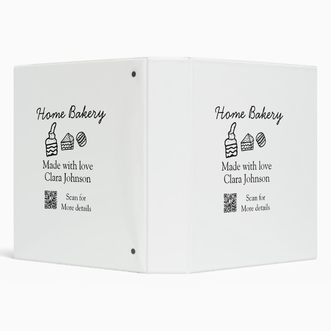 Homemade bakery add your text name custom  3 ring binder (Background)