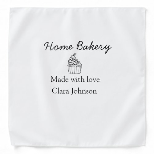 Homemade bakery add your text name custom  bandana