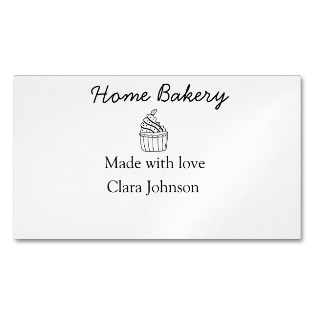 Homemade bakery add your text name custom  business card magnet (Front)