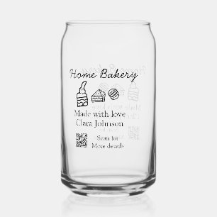 Homemade bakery add your text name custom  can glass