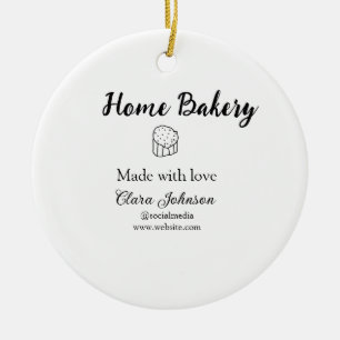 Homemade bakery add your text name custom ceramic ornament