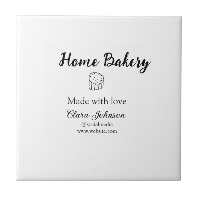 Homemade bakery add your text name custom  ceramic tile (Front)