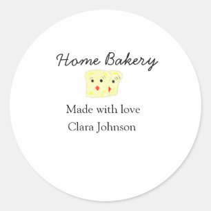 Homemade bakery add your text name custom  classic round sticker