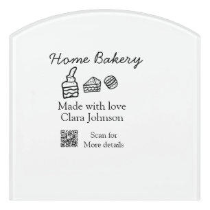 Homemade bakery add your text name custom door sign