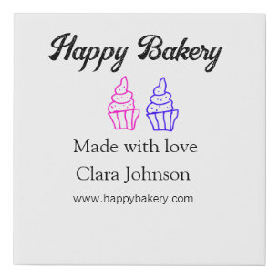 Homemade bakery add your text name custom faux canvas print